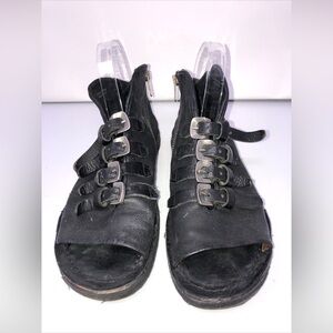 NEW A.S.98 women's remy 4 buckled sandal in black